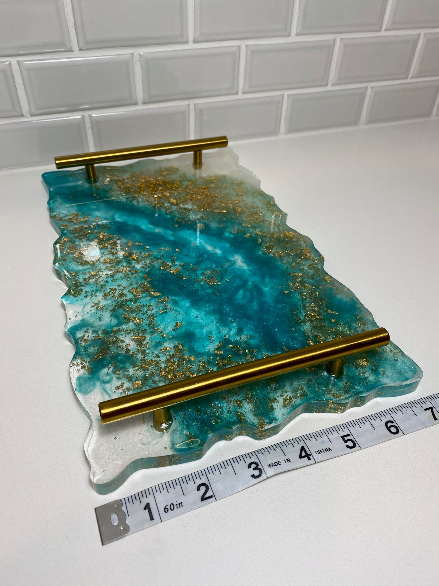 Aqua Gold Tray