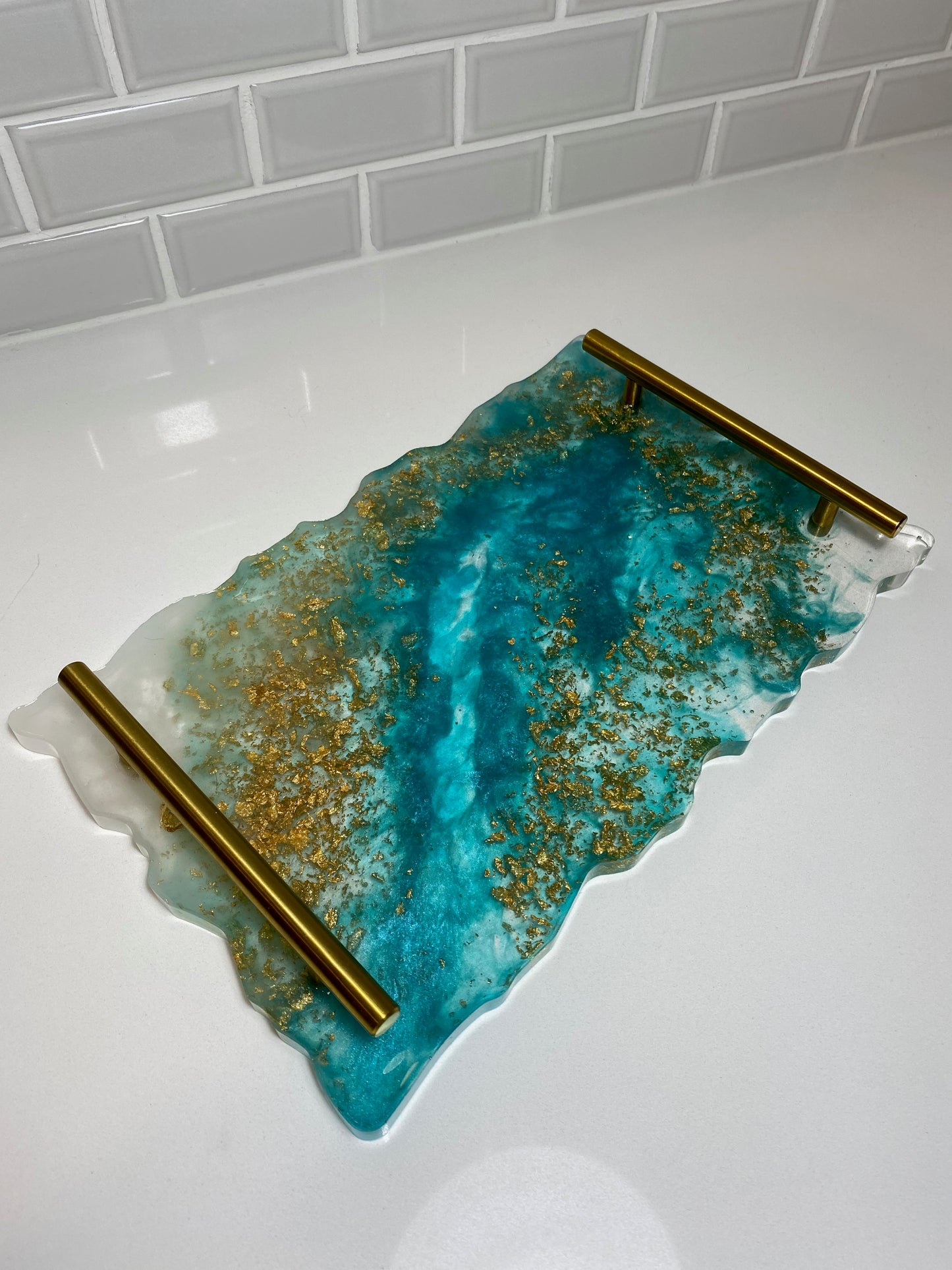 Aqua Gold Tray