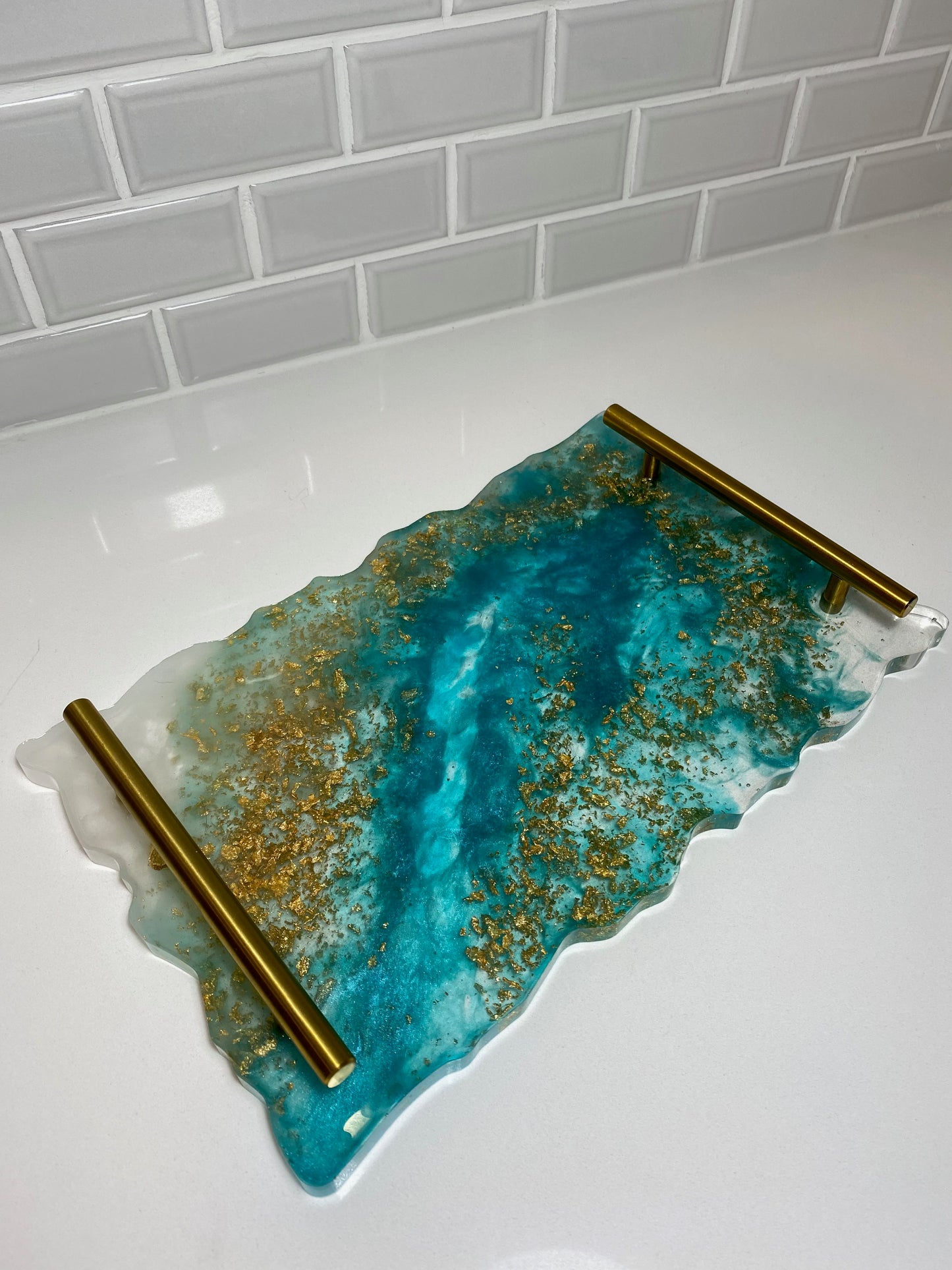 Aqua Gold Tray