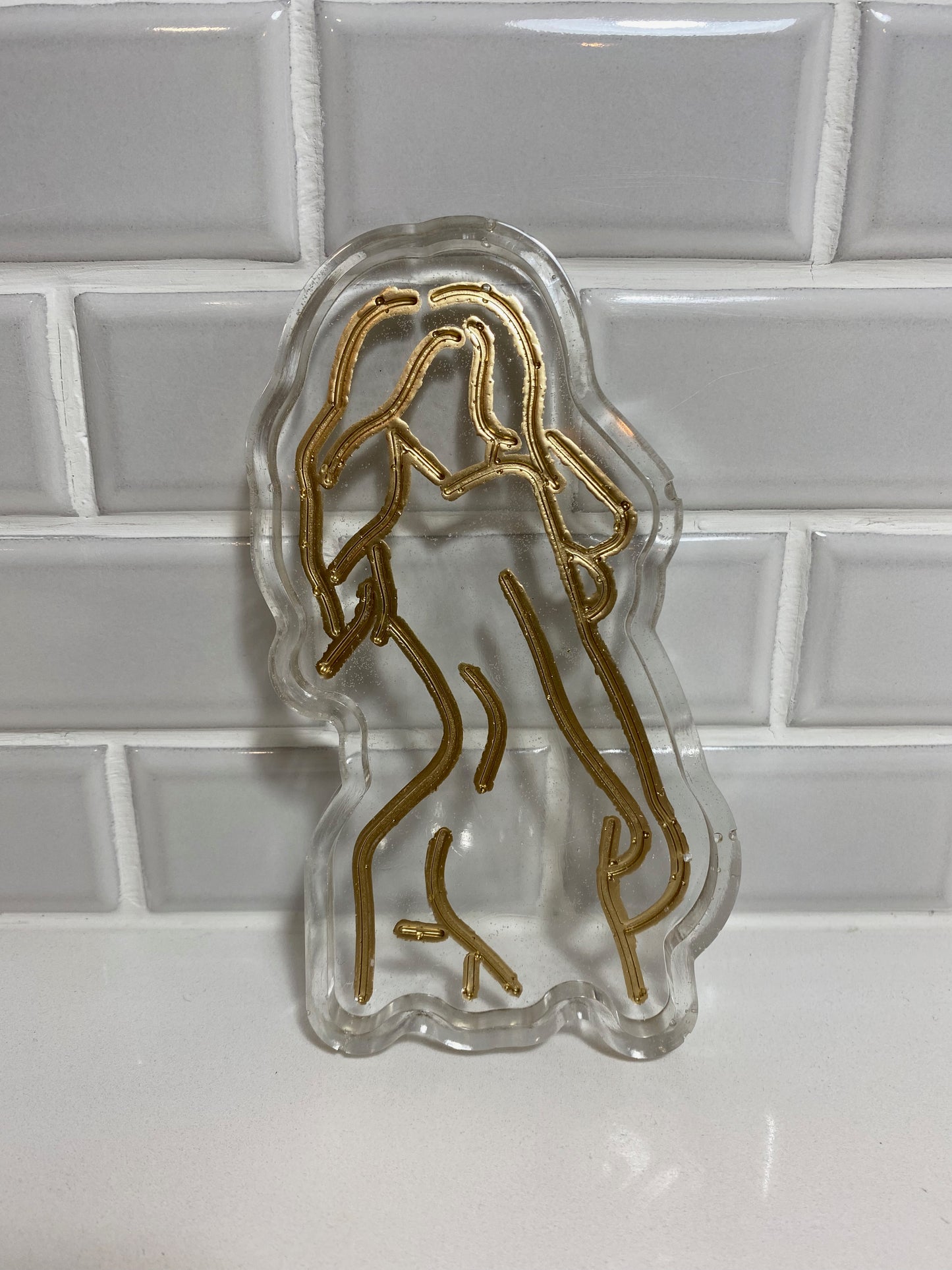 Clear & Gold Woman Tray