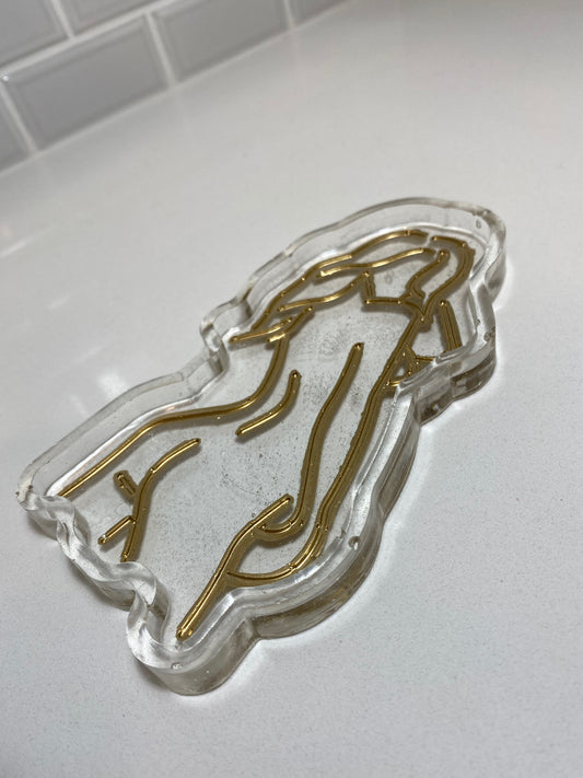 Clear & Gold Woman Tray